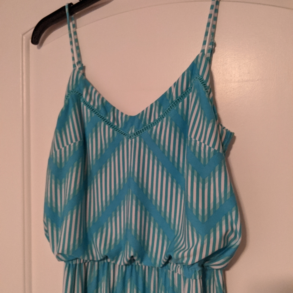 Vince Camuto Blue and Green Maxi Dress - Picture 4 of 12
